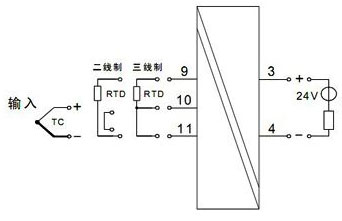 單路熱電偶/熱電阻輸入，單路輸出（一進一出）