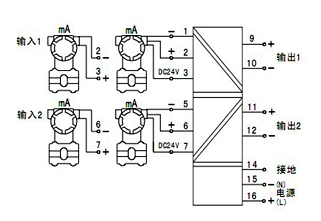 二線制、三線制變送器單路輸入，四路輸出（一進四出）