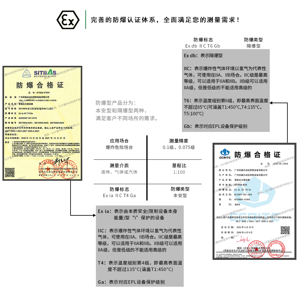 西森防型單晶硅壓力變送器防爆認證